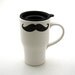 Mustache Moustache Travel Mug with handle Kiln Fired Double Sided
