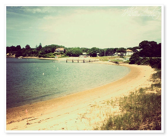 Cape Cod Beach Photography / Ocean Decor / 8x10 print / Nautical seaside photo / retro vintage style / yellow blue sunshine