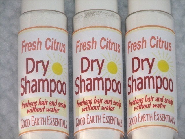 DRY SHAMPOO in New Shaker Bottle - Fresh Citrus, freshens hair and scalp without water - ideal for camping, convalescence