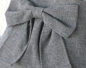 Medium Gray Bow Bag / Purse w/  Double handles