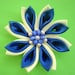 Tsumami Kanzashi Ivory and Blue Kanzashi Hair Clip Fabric Flower Satin Flower Clip Japanese Hair Clip Treasure