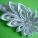 White Kanzashi Clip White Tsumami Kanzashi White Bridal Kanzashi Hair Clip Japanese Hair Clip Comet