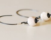 Sterling Silver Earrings matt textured oxidized dangle