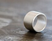 Wide Band Ring matt fine Silver Eco friendly recycled