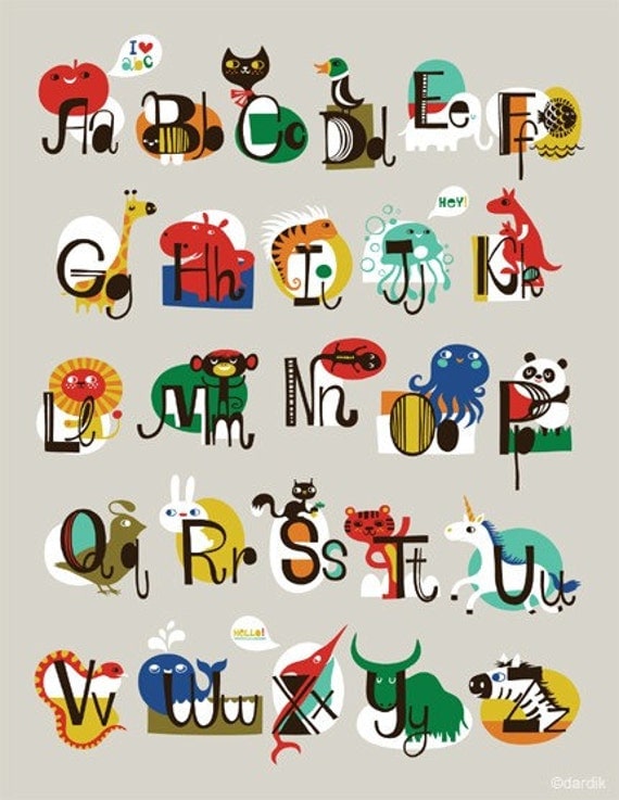 ABC... limited edition giclee print of an original illustration (8.5 x 11in)
