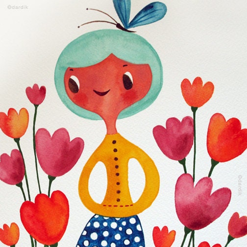June's flowers... original watercolor