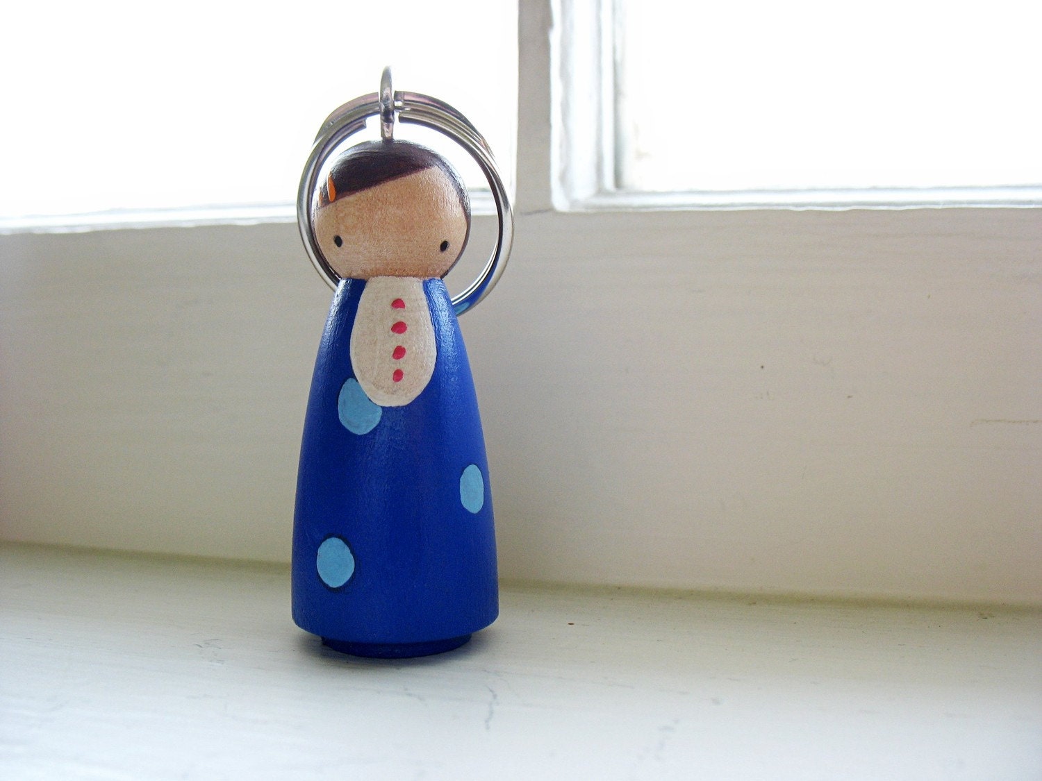 handmade wooden folk art key chain ...  Mishka