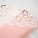 Popsicle apple iphone 5 or 4s case, crystal pearl with romantic lace trim, Peach, Ivory, Black