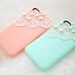 Popsicle apple iphone 5 or 4s case, crystal pearl with romantic lace trim, Peach, Ivory, Black