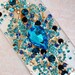 Apple Iphone Case 5 or 4s, Seafoam Blue Gem Mix Iphone rhinestone case
