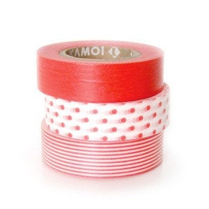 mt Washi Masking Tape - Orange Matt, Dots & Stripes - Set 3