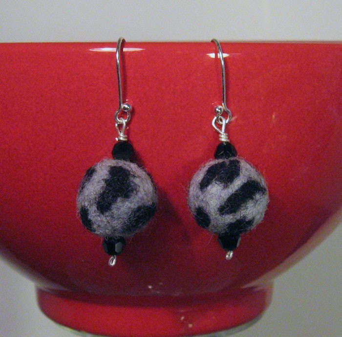 Faux Leopard Felt Earrings