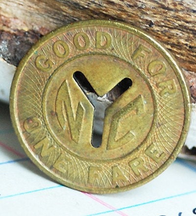 vintage New York City NYC Subway Y token     POVT