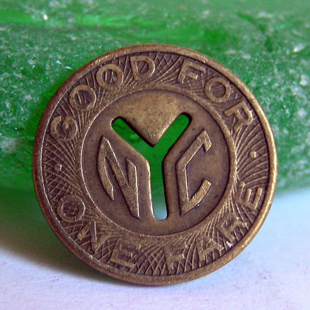 NYC Subway Y token vintage New York City     POVT