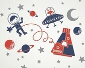 Space Boy Wall Decal Sticker Outer SpaceWalk for Children Nursery