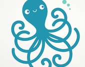 Happy Octopus Wall Decal Ocean Nursery Kids Underwater Room