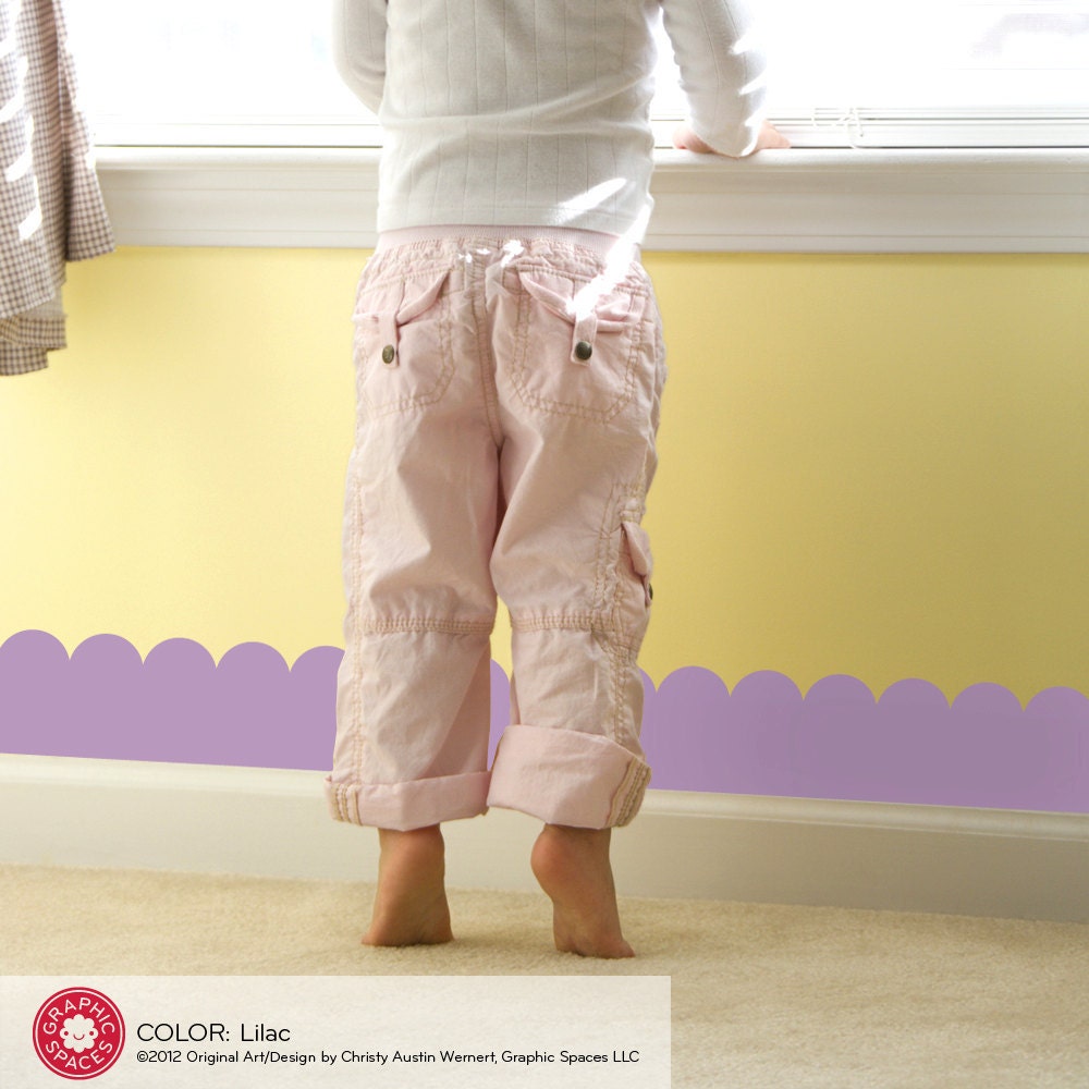 Large 4" Scalloped Room Border & Chair Rail Wall Decal Sticker