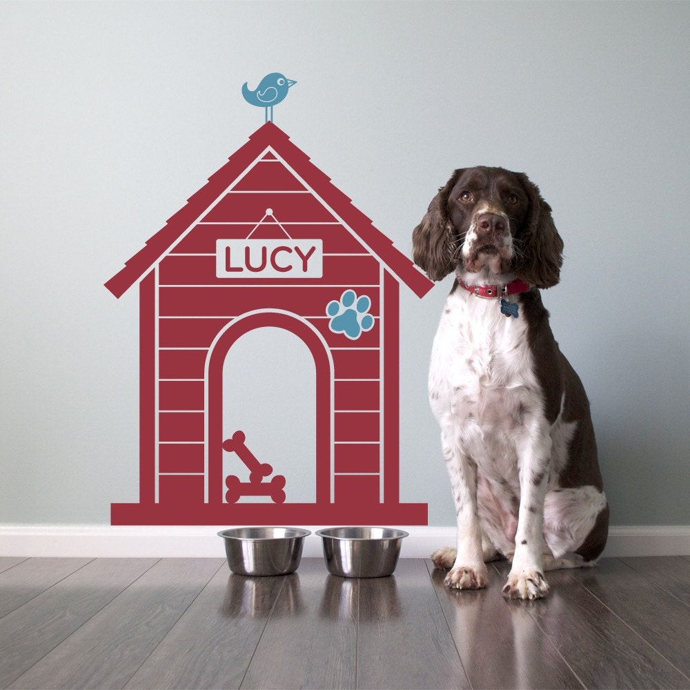 Dog House Wall Decal: Personalized Dogs Name Size Medium