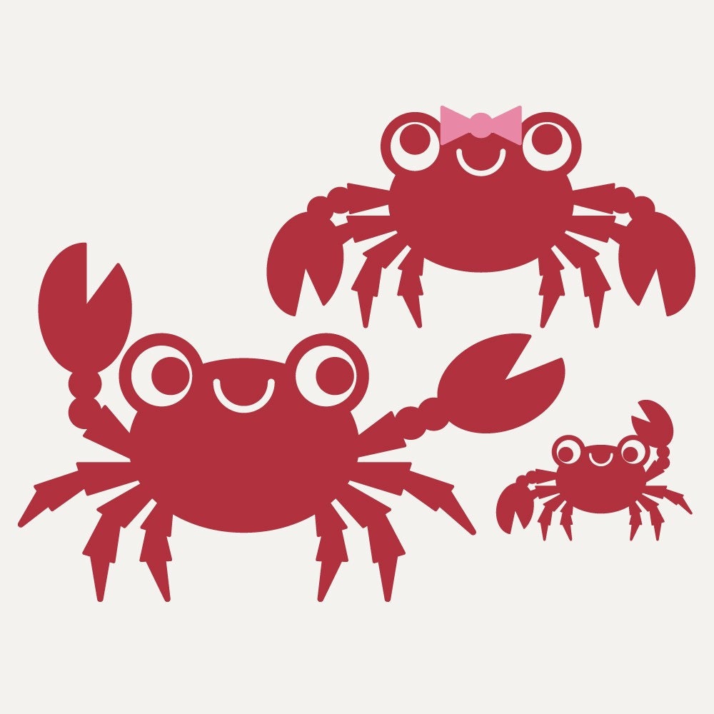 Happy Crab Wall Decals: Kids Beach Ocean Nursery