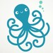 Happy Octopus Wall Decal Ocean Nursery Kids Underwater Room