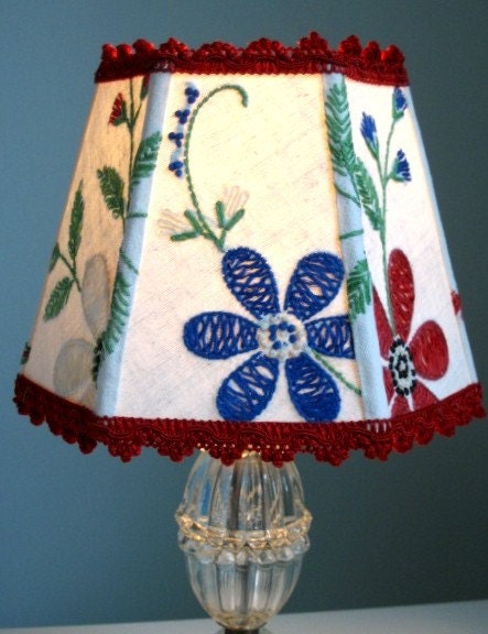 Red, White, and Blue Vintage Lampshade