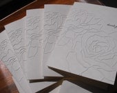 Embossed floral thank you notecard set