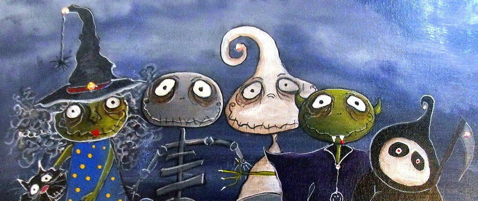 OOAK Halloween print Spooky Hollow old school