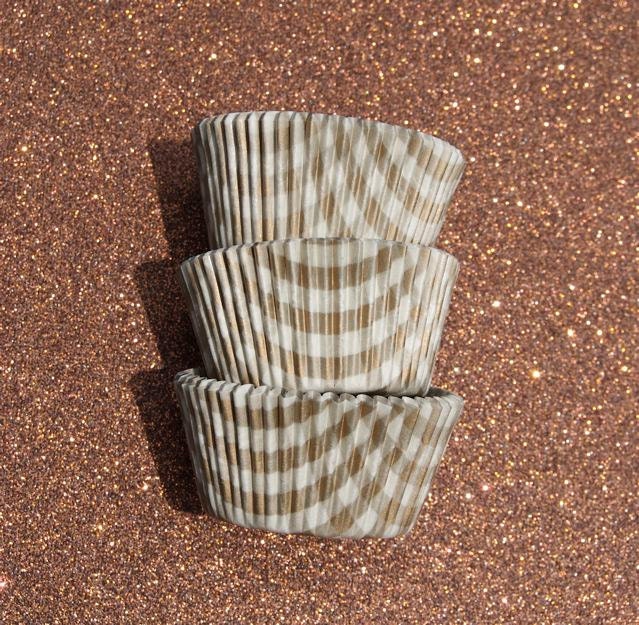 Gold Gingham Cupcake Liners (50)