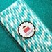 BULK Teal Striped Paper Straws and Sprinkles (100)