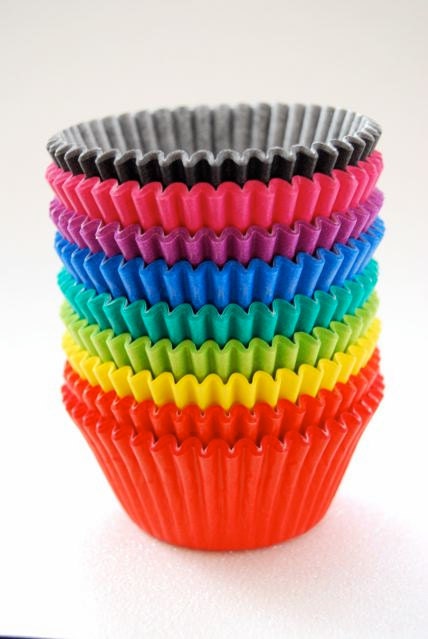 Rainbow Stack of solid Color Cupcake Liners (90)