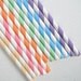 Assorted Pastel Striped Paper Straws and PDF Printable PArty Flags