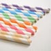 Assorted Pastel Striped Paper Straws and PDF Printable PArty Flags