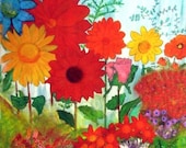 Flower Art Painting Garden Landscape Floral Digital Print Archival Giclee Print