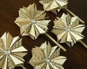 Wedding Cupcake Picks/Topper vintage book pages Set of 100  ///MADE TO ORDER///