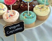Fancy Mini Chalkboard Stands with Chalkboard Labels - Buffet Labels, Hostess Gift, Wedding Chalkboards, Rustic Wedding