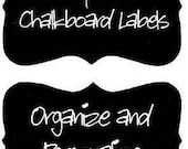 Chalkboard Labels Fancy Frame Vinyl Chalk Labels(tm)  - 12 - 3 inch