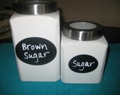 Oval Chalkboard Labels Vinyl Chalkboard - 3.5 inch and 2.5 inch - 24