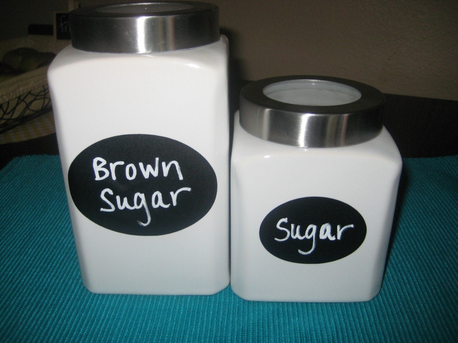 Oval Chalkboard Labels Vinyl Chalkboard - 3.5 inch and 2.5 inch - 24