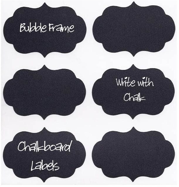 Chalkboard Labels "Teenie" Bubble Frame Vinyl Chalk Labels(tm)  - 12 - 2 x 1.5 inch