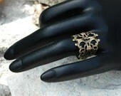 Filigree Ring   ---   Oxidized Brass Adjustable