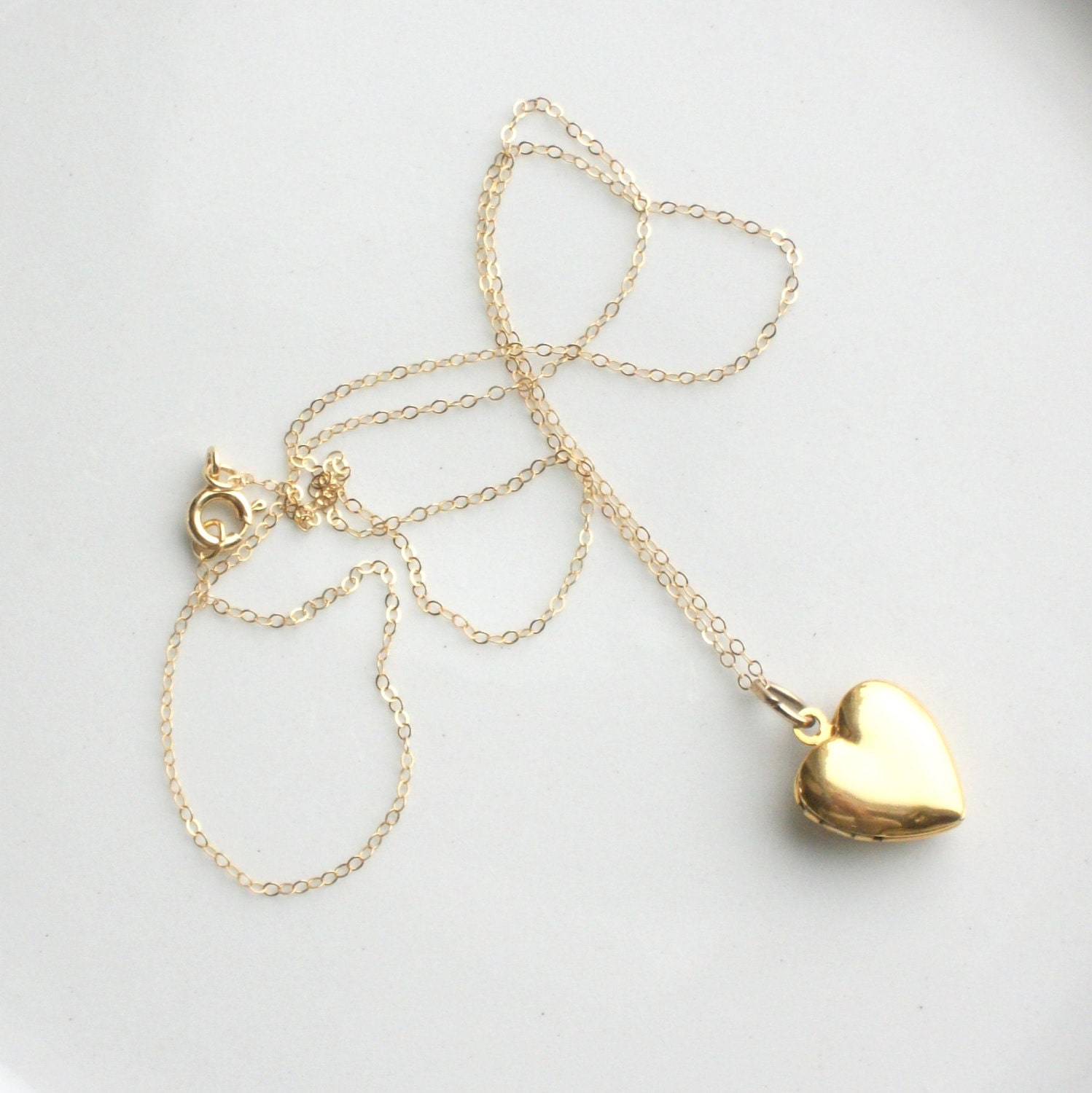 Vintage Enamel Heart Locket . Yellow. Floral. Rose.