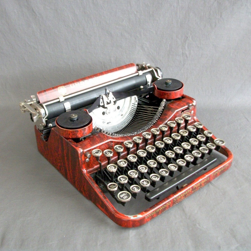 SALE TODAY Faux Bois Underwood Typewriter. 20s. 1926. Working.