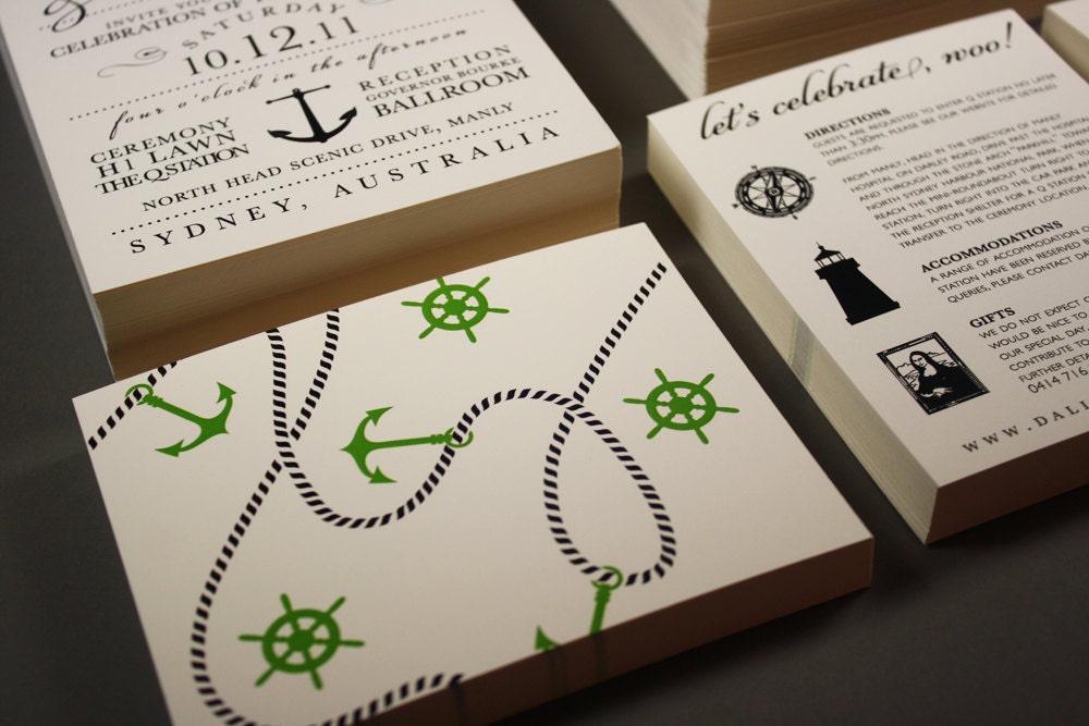 Wedding Invitation - Anchors Aweigh Nautical Set