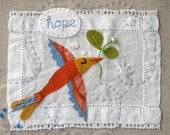 Hope Original fabric art collage