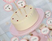 Fun Dot Birthday ,Cupcake Toppers, Name Tags