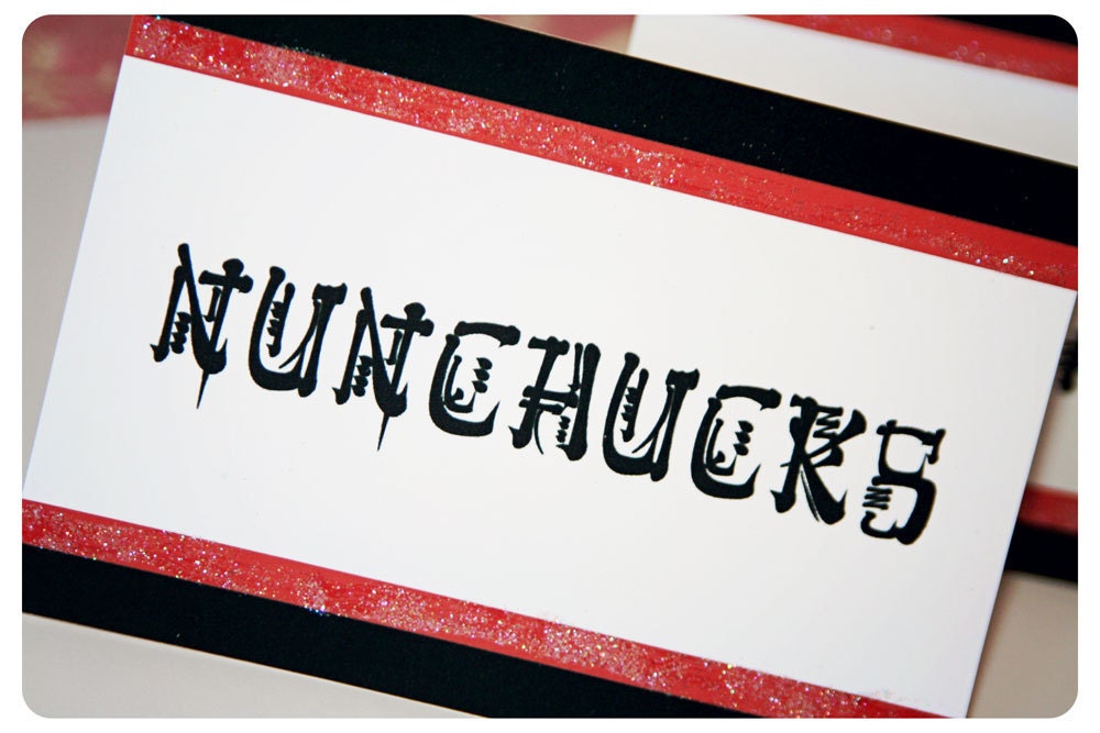 Printable Hi Ya Ninja Party Food Cards