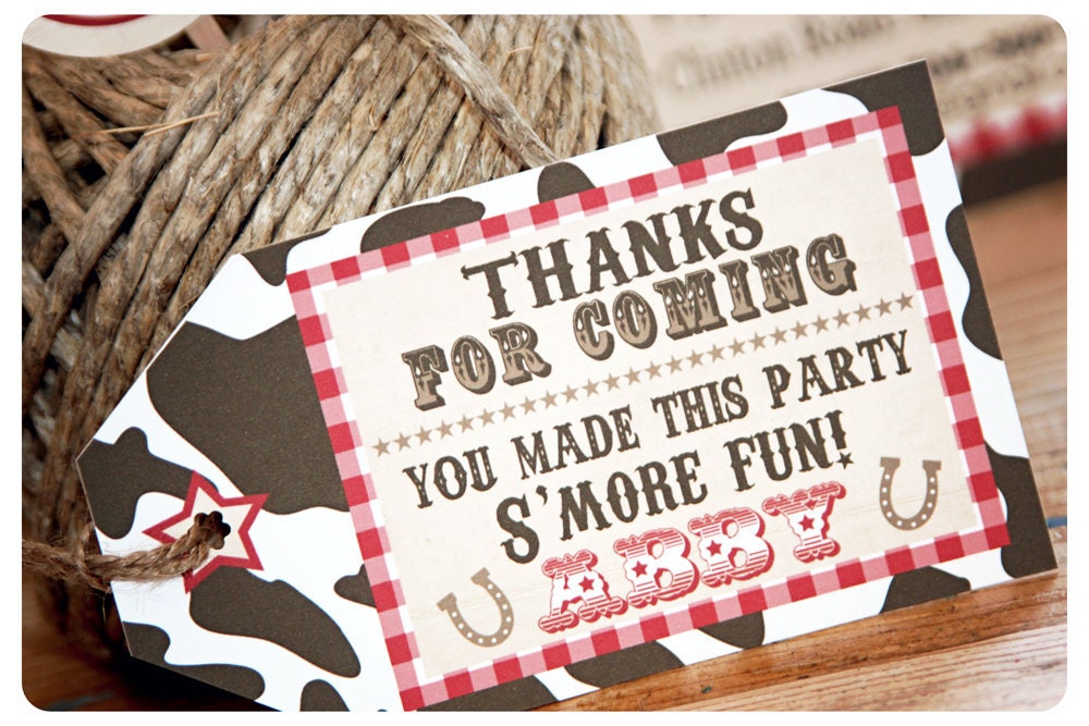 Printable Rootin Tootin Western Party Smore Favor Tags