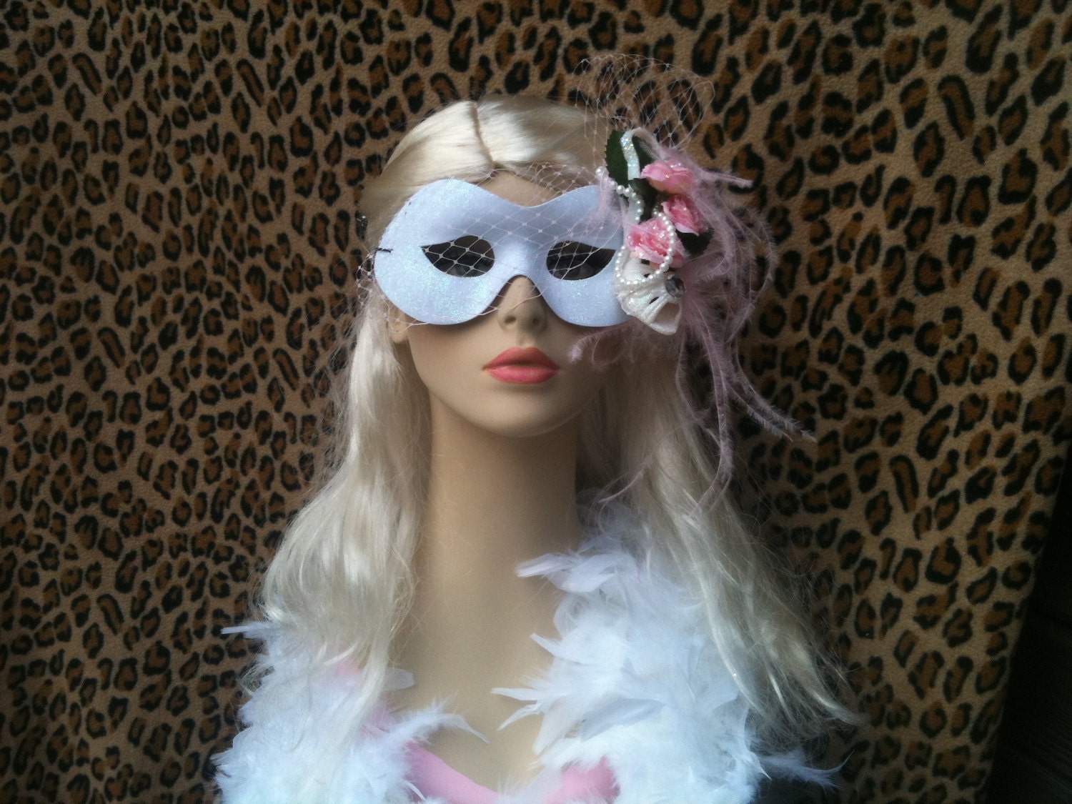 SPRING SALE, Price reduction of 25% - CINDERELLA Slipper, Bachelorette Party, Masquerade Mask and Feather Boa Shoulder Shrug