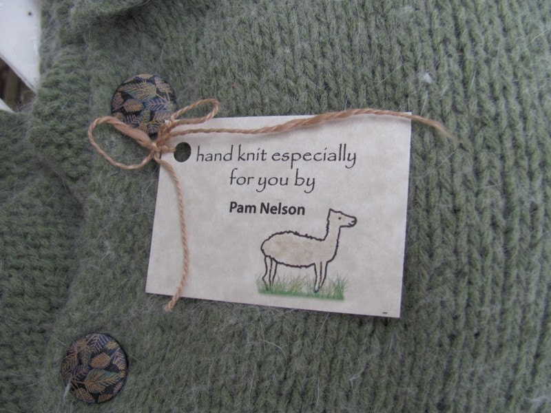 Personalized knitting tags-Llama