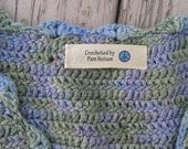 Personalized crochet labels-Peace Sign